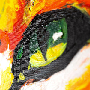 Nahaufnahme des Löwenauges mit intensiver Farbstruktur