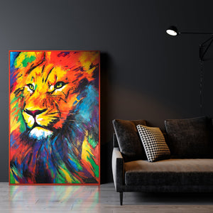Leinwandbild „Löwenstärke“ im modernen Interieur