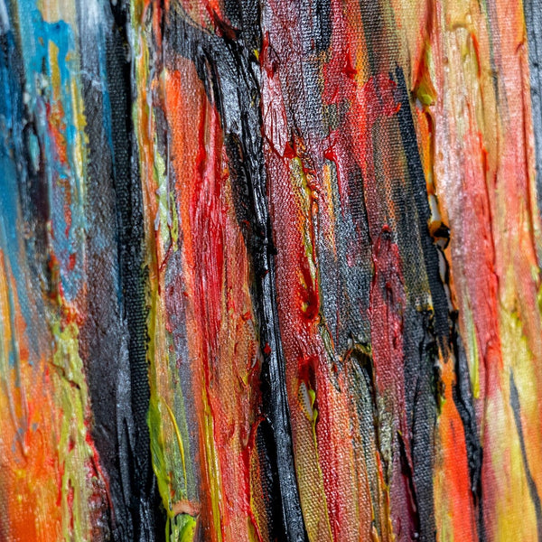 Strukturbetonte Nahaufnahme mit vertikalen Pinselstrichen