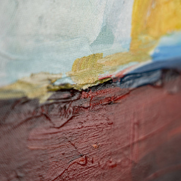 Nahaufnahme der strukturierten Oberfläche mit sichtbaren Pinselspuren