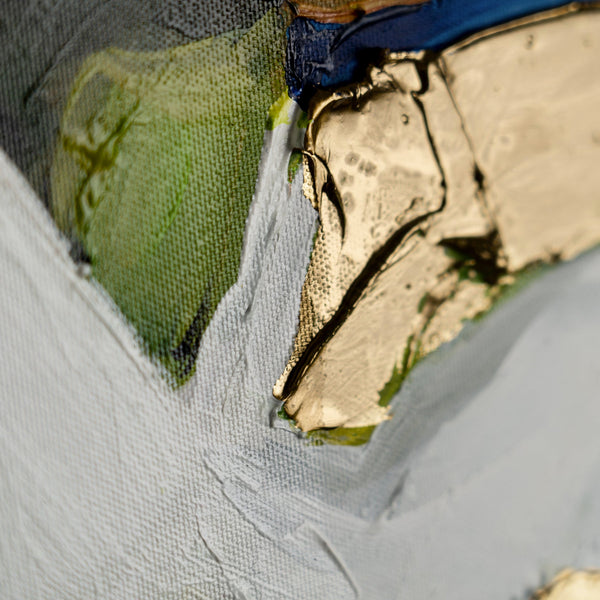 Nahaufnahme der goldenen Farbe auf Struktur