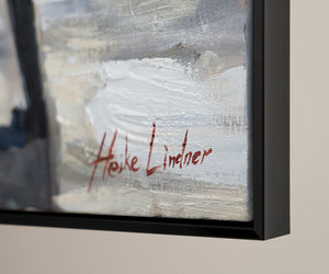 Handgemalte Bilder auf Leinwand mit Rahmen "Städtische Atmosphäre"