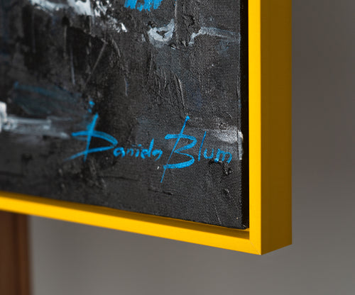 Handgemalte Acrylbilder Blumen modern mit Rahmen "Schneeweiße Margeriten"