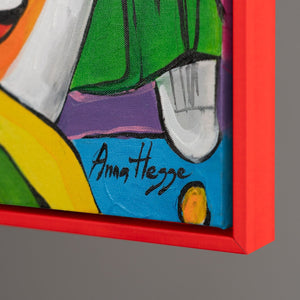 abstraktes gemälde mit Rot Rahmen