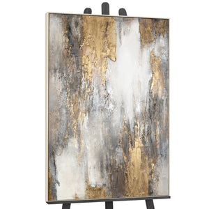 Handgemaltes Acrylgemälde mit Rahmen Modern Abstrakte Kunst "Sanfter Zeitfluss"