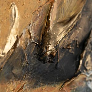 Nahaufnahme goldener Struktur mit Tiefenwirkung