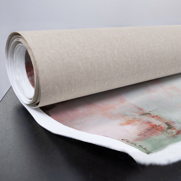 Detailansicht gerollte Leinwandstruktur