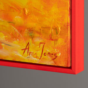 acryl gemälde abstrakt mit Rot Rahmen