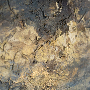 abstrakte bilder acryl auf leinwand Strukturierte Goldfläche mit blauen Akzenten