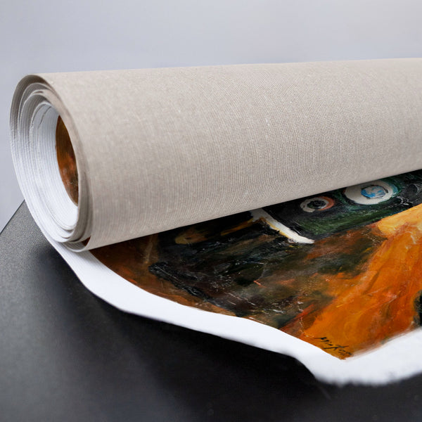  Grünes Auto vor großen Palmblättern