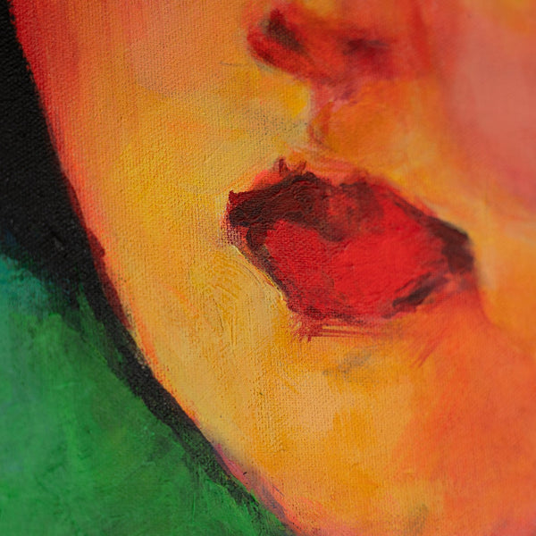 Nahaufnahme Pinselstruktur auf Leinwand