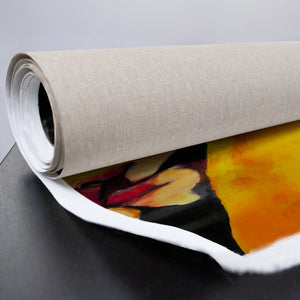 Detail Gesichtspinselstich in kräftigem Rot