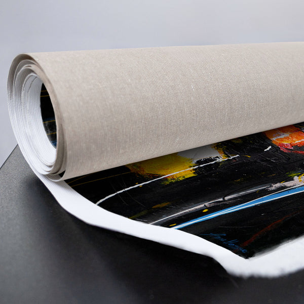 Gesamtansicht des farbenfrohen Leinwandbilds