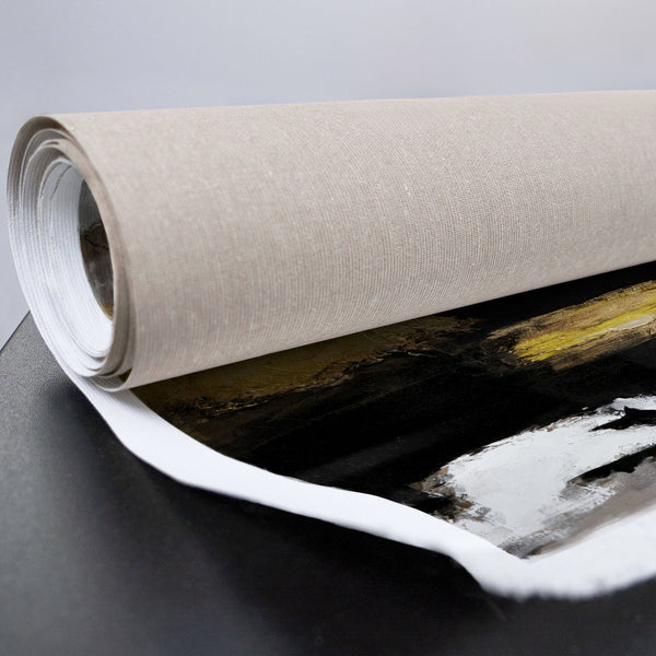 Leinwandrolle mit abstraktem Gold-Kunstwerk