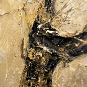 acrylmalerei bilder Nahaufnahme der Struktur mit Gold und Schwarz