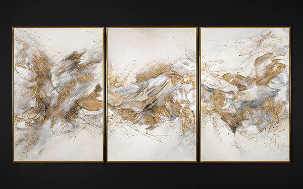 Mehrteilige Gemälde mit Rahmen "Funkelnde Schattierungen"