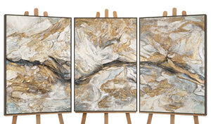 Mehrteilige Gemälde mit Grau Rahmen "Abstrakte Muster"