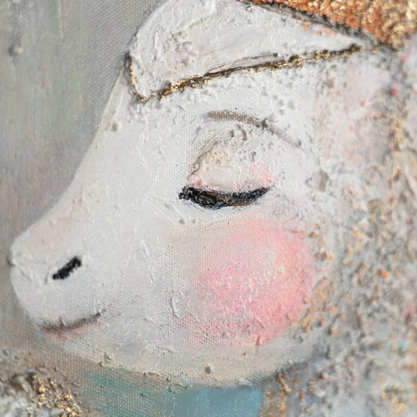 gemälde Nahaufnahme eines Prinzessinnen-Gesichts mit Krone