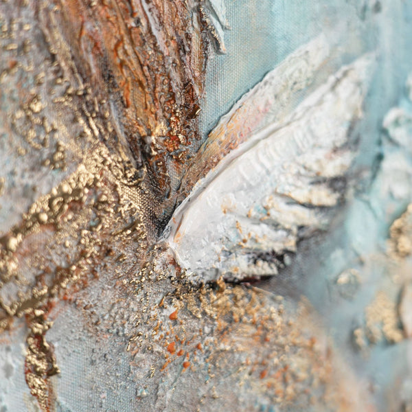 painting Feine Flügelstruktur und goldene Akzente, Detail