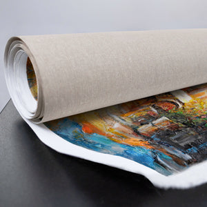 Gesamtansicht des handgemalten Leinwandbildes „Warme Brise“