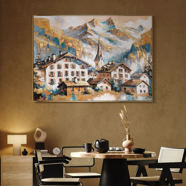 Gemälde in modernem Wohnzimmer mit Sofa