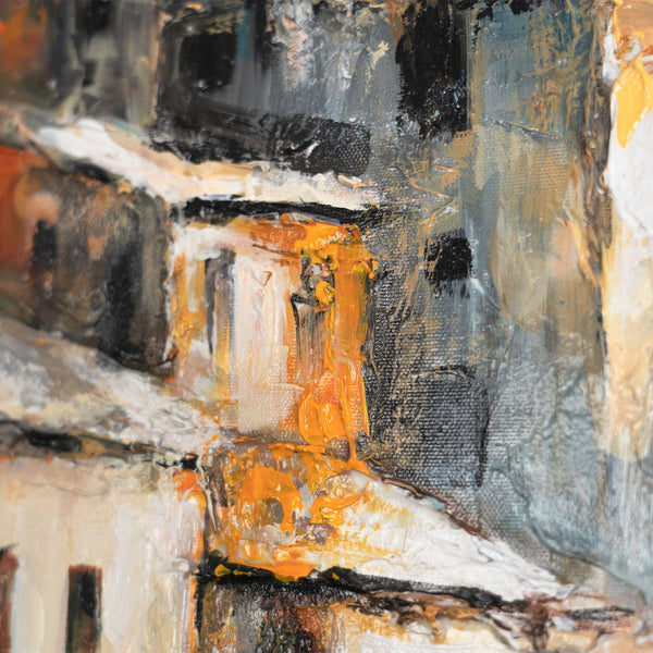 Textur und Farbverlauf – Acrylmalerei mediterrane Gassen