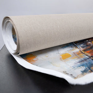 lebendige abstrakte Stadtszene auf Leinwand