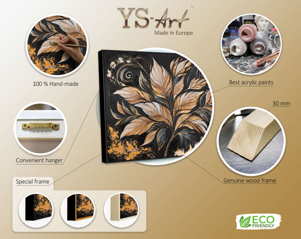 Infobild Acrylgemälde – Struktur und Gold auf Leinwand