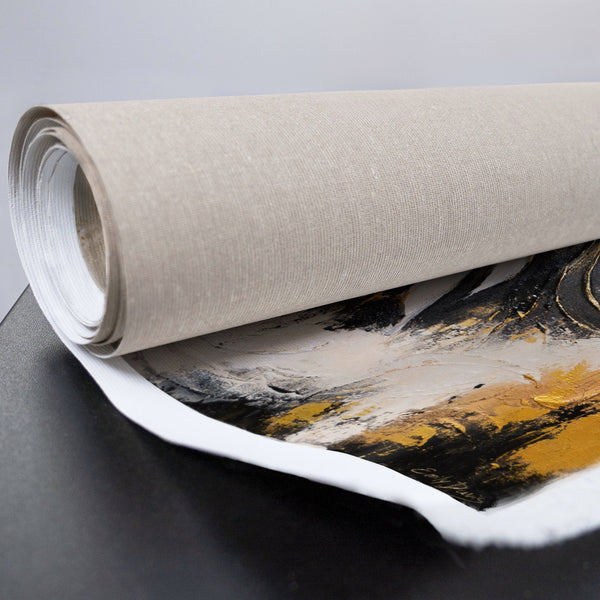 Handgemaltes Leinwandbild Goldene Blätter Gesamtansicht