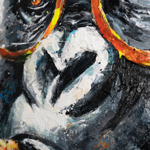 Nahaufnahme Acrylgemälde Affe – moderne Texturmalerei