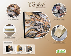 Produktinformation mit Leinwandstruktur, Acrylfarben und echtem Holzrahmen