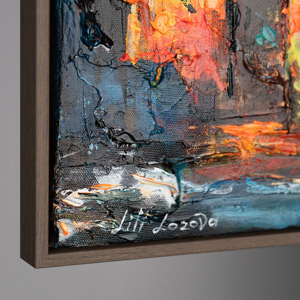 Gemälde Paris auf Leinwand – Abstrakte Kunst mit Rahmen "Die Gemütlichkeit von Paris"