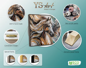 Infografik Pferdebild – Materialien und Struktur des Acrylgemäldes erklärt