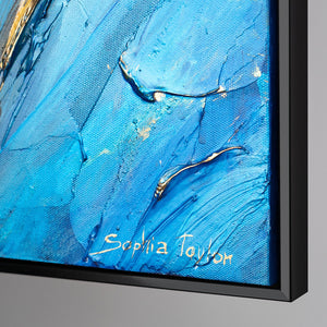 Handgemaltes Acrylbild mit Struktur und Rahmen – Abstrakte Kunst "Feenwalzer"