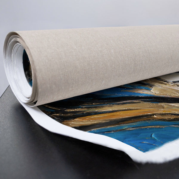 Detailaufnahme mit tanzendem Paar in Blautönen