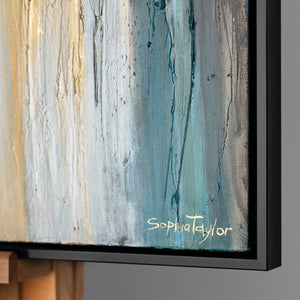 Abstrakte Acrylmalerei mit Statue of Liberty – Gerahmtes Bild "Licht der Freiheit"