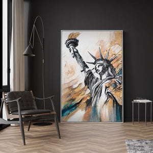 Bild Freiheitsstatue im Interieur – wandbilder wohnzimmer modern