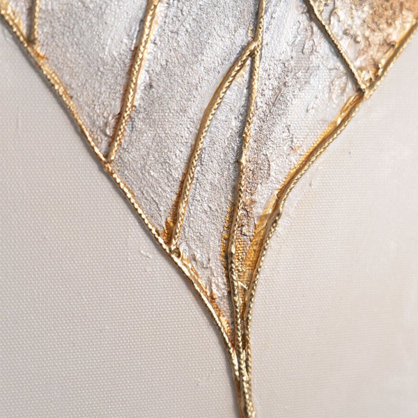 Blattstruktur nahaufnahme – leinwand abstrakte goldene kunst