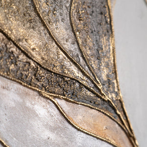 Makroaufnahme leinwand – goldene abstrakte kunstblätter modern