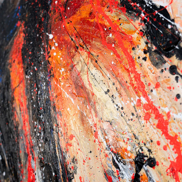 Detail der strukturierten Acrylfarbe auf Leinwand