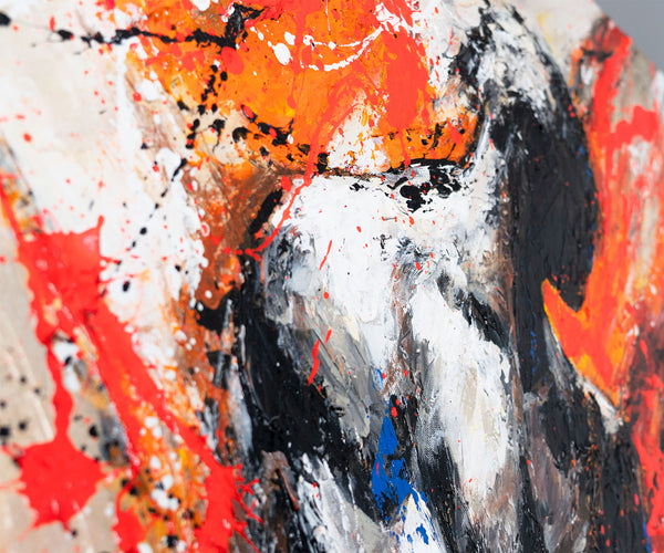 Gesamtansicht des abstrakten Gemäldes „Schwarze Kraft“