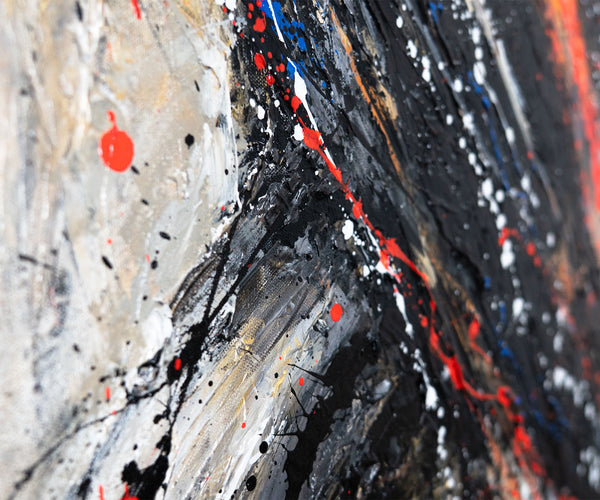 Textur und Farbverlauf im oberen Bereich des Gemäldes