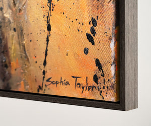 Seitenansicht des Leinwandbildes mit Holzrahmen