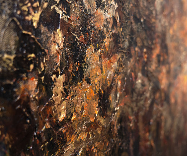 Nahaufnahme der strukturierten Acrylfarbe auf Leinwand