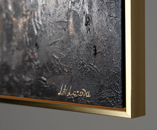 Seitenansicht des rahmten Leinwandbildes