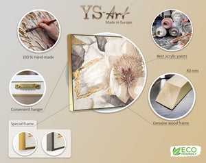 Handgemaltes modernes Acrylbild mit Blumenmotiv "Malve"