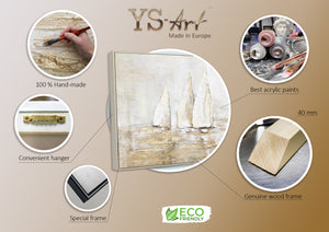 Meereslandschaft Struktur Bilder Handgemalt "Sonnenblendung"