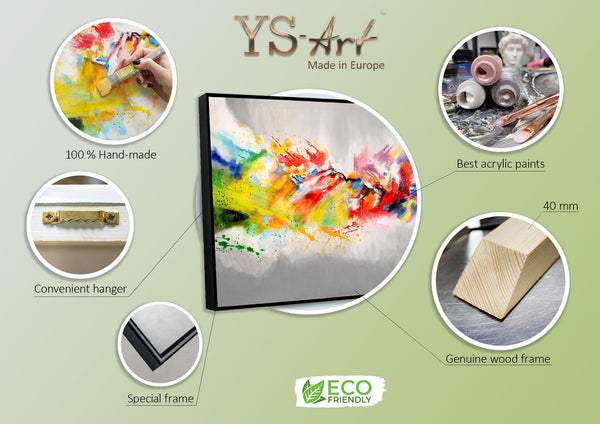 Acrylbilder auf Leinwand: Moderne Abstrakte Kunstwerke "Buntes Leben"