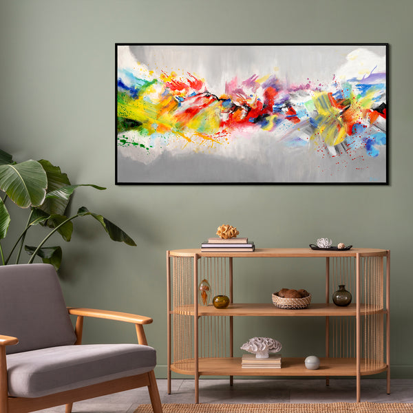 Acrylbilder auf Leinwand: Moderne Abstrakte Kunstwerke "Buntes Leben"