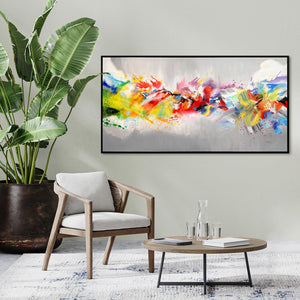 Acrylbilder auf Leinwand: Moderne Abstrakte Kunstwerke "Buntes Leben"